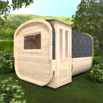 Fasssauna / Gartensauna / Banja / Quadro 3,0 m mit Vorraum